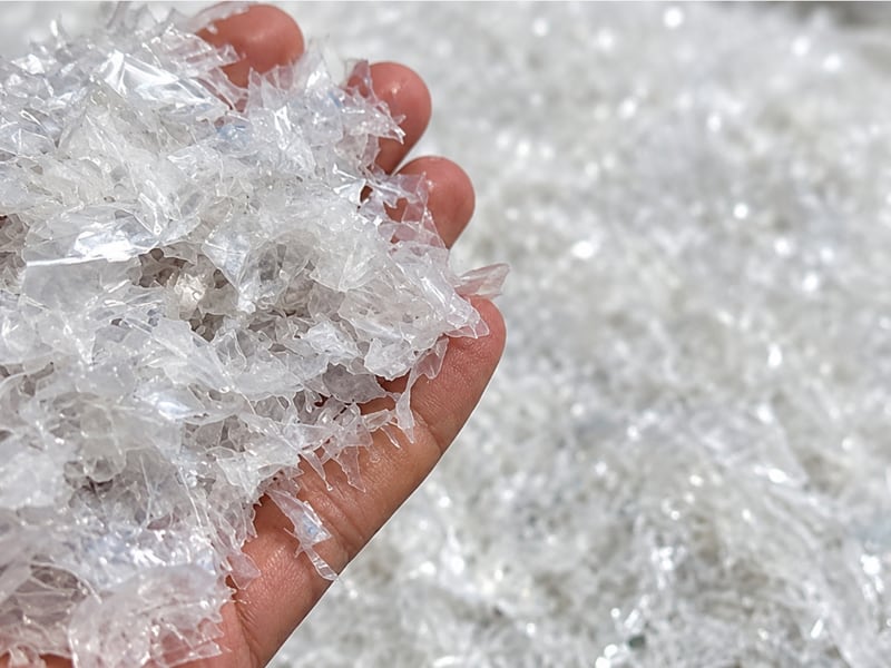 Clear PET flakes, the Clear grade